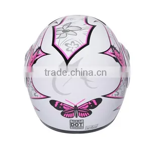 DOT Pink Butterfly Flip Up Modular Full Face Women Motorcycle Helmet Size S M L thumbnail-3