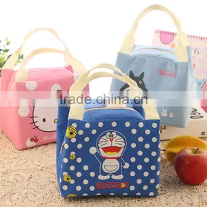 Promotion Pattern Canvas Luminum Foil Insulated Thermal Kids Lunch Bag for School thumbnail-1