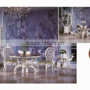 Bisini Antique Solid Wood Hand Carved Round Dining Table, Luxury Italian Dining Room Furniture, Dining Table thumbnail-1