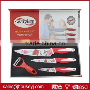 3pcs Non Stick Color Kitchen Knife+ceramic Peeler With EVA Box thumbnail-1