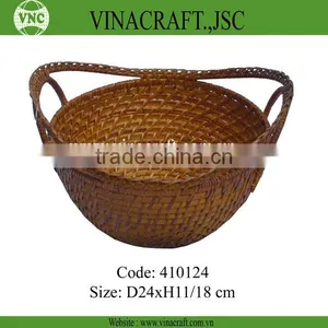 Honey Rattan Basket With Handles for Seed or Bead thumbnail-1