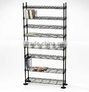 8-Tier Media Rack Black thumbnail-1