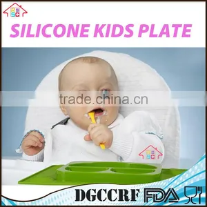 NBRSC Silicone Kids Plates Baby Food Mat Silicone Suction Placemat Happy Face Feeding Plate for Toddlers thumbnail-3
