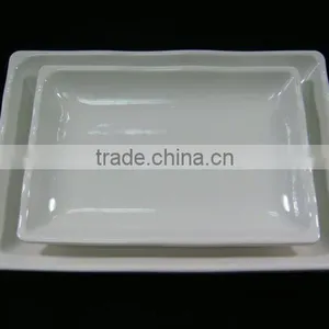 Melamine Rectangle Serving Plate in White Color thumbnail-1