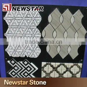 Newstar White Carrara Marble Cheveron Mosaic Designs thumbnail-4
