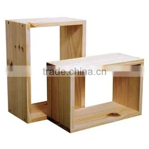 Square Wood Cube Wall Shelf thumbnail-3