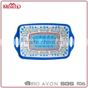14" Middle- East Stylish Royal Food Handled Hard Plastic Tray thumbnail-1