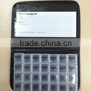 28 Transparent or Colorful Compartment Notebook Type Pill Box, PU Leather Pill Cases Pill Boxes thumbnail-3