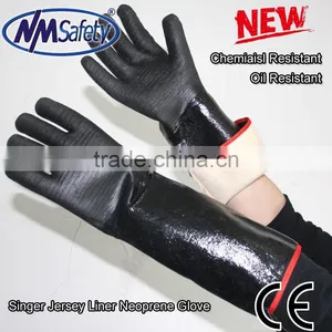 NMSAFETY Neoprene Chemical Resistant Gloves Waterproof Neoprene Gloves Chemical Protective Gloves thumbnail-1