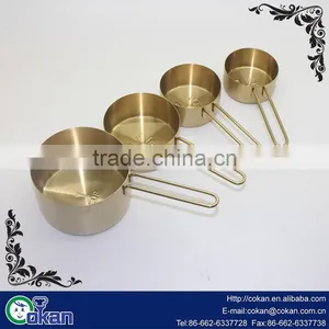 4pcs Stainless Steel Measuring Cup Set With Golden Plating CK-S069A High Quality and Hot Selling thumbnail-1