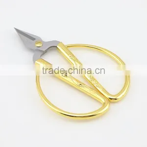High Quality Mini Stainless Steel Blade Gold Plating Handle Sewing Scissors thumbnail-2