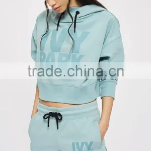 Sport Wear Fitness Women Long Sleeve Cropped Hoodies Sport Wear Fitness Wholesale Custom Made in China thumbnail-3