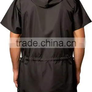 Short Sleeve Nylon Solid Color Mens Windbreaker thumbnail-2