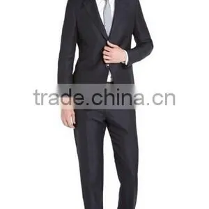 Navy Shimmering Navy Wool Two Button Suit(SHT1143) thumbnail-1