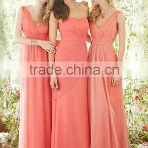 Hot Pink Sexy Full Length Chiffon Ball Dress thumbnail-1