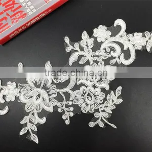 Wedding Flower Embroidery Lace Fabric 3d Flower Wedding Dress Lace Applique thumbnail-4