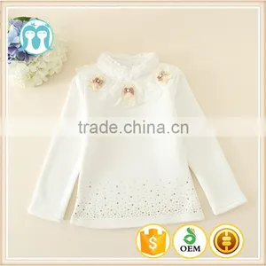 Chinese Wholesale Blouses for Little Girl Bottoming Shirt With Appliqued Lovely Bears for Kids thumbnail-1