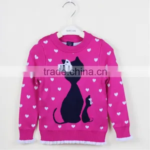 2016 Fashion Winter Flower Low MOQ Color Cheap Girls Handmade Sweaters thumbnail-1