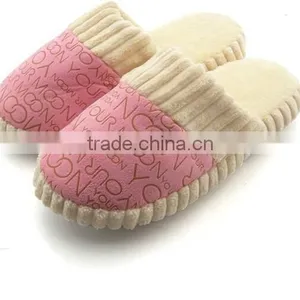 T160431 Autumn Winter Women Shoes Casual Soft Indoor Coral Fleece Letters Pattern Girls Ladies Couple Slippers thumbnail-1