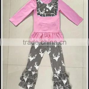 Easter Festival Spring Girl Ruffle Set Baby Girl Easter Rabbit Printed and Pink Arrow Style Fashion Boutique Girl Dress Clothing thumbnail-4