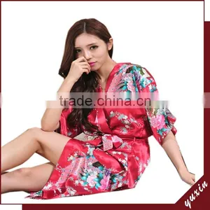15 Colors Factory Wholesale Plus Size Peacock Women Robe Sleepwear,nightgown Silk Robes RL1-00 thumbnail-3