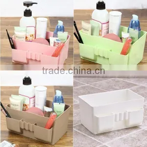 Hot Sale Multifunction Waterproof Plastic Sundry Desktop Makeup Cosmetic Storage Box Container Case Organizer 5 Color Random thumbnail-1