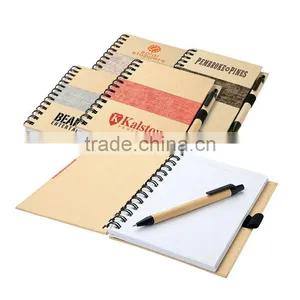 900grams Kraft Paper Cover Spiral Winding Eco Friendly Notebook 70grams 70sheets 18*13.5cm With Kraft Paper Pen thumbnail-1