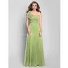 A-line One Shoulder Floor-length Chiffon Cheap Prom Dresses thumbnail-1