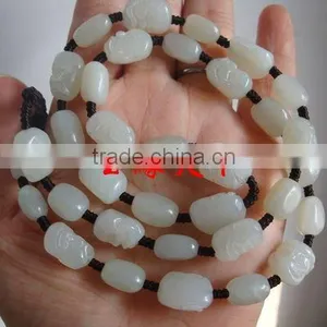 Jewels Jade Hetian Jade Jade Necklace Male Eighteen Arhats Handmade Jade Pendant Necklace Chain Lanyard Mens Genuine Jade Stone thumbnail-1