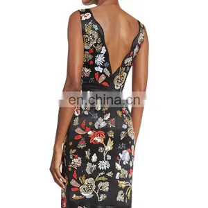 2016 Apparel Silk Embroidery Tapered Straps Prom Tube Dress Long thumbnail-4