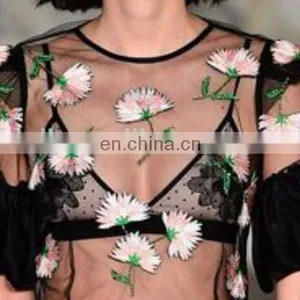 2017 Popular Fashion Embroidery Flower Dress Making Lace Fabric HX-014 thumbnail-2