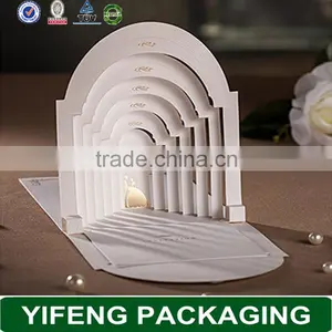 2015 Hot Sale Chinese Traditional Hollow Deep Red Wedding Invitation Cards Embossed English Words mr and Mrs thumbnail-5