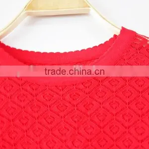 Summer Women Computer Knitted Sweater Red Sexy Sweaters thumbnail-3