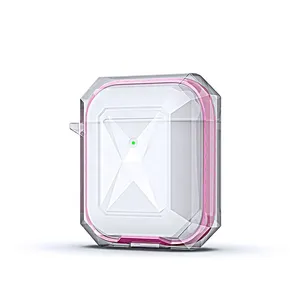 Hot Sale Led Visible Tpu Transparent Clear Case With Keychain For Airpods 1 2 Wireless Charging Case thumbnail-1