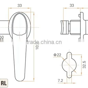 2015 FEILEI MS308-3 CHINA OEM Metal Waterproof/ Dustproof Cabinet/gate/door L Handle Lock With Cover thumbnail-5