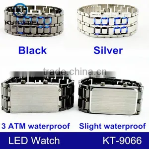 2015 Fashion Lava Style Samurai Metal Blue LED Faceless Watch thumbnail-6