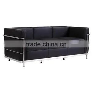 3 Seater LC2 Sofa Iconic Mid-century Designer Furniture thumbnail-1