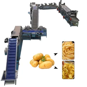 Potato Chips French Fries Frying Production Line Industrial Fried Snack Making Equipment EPC thumbnail-1