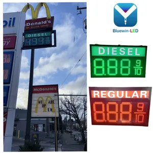 High Quality 8.889/10 LED Led Display Price Gas Station With REGULAR DIESEL UNLEADED thumbnail-2