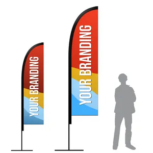 Custom Bali Bow Sail Advertising Flying Banners Dye Sublimation Swooper Teardrop Feather Flag Beach Flags Fiberglass Custom thumbnail-1