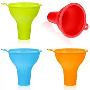 Food Grade Wide Mouth Silicone Funnel Big Canning Kitchen Funnels for Liquid Powder Oil Milk Bean Filling Transfer Wide-Opening thumbnail-4