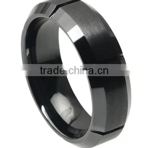 Fashion Men's Ceramic Polished Ridge Band thumbnail-1