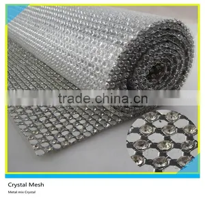3mm Crystal Rhinestone Mesh Trim Ss10 Clear Crystal Silver Base thumbnail-2