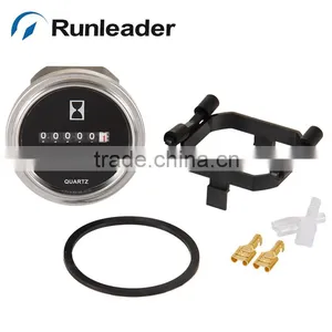 Silver Bezel AC/DC Engine Running Hour Meter for Generator Marine Boat thumbnail-3