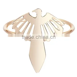 Good Quality Jewelry Accessories Eagle Shape Gold Siver Ring For Men Wear thumbnail-1
