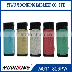 Fashion Leather Translucent Surface Refillable Electron Cigarette Lighter Jet Flame Lighter With Led Light thumbnail-1