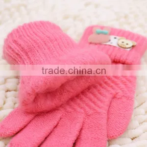 Children Warm Cartoon Knitted Gloves, Full Finger Lovely Gloves thumbnail-3