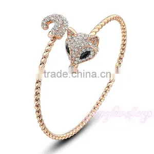 New Launched Rose Gold Cuff Women Fake Crystal Bangles thumbnail-1