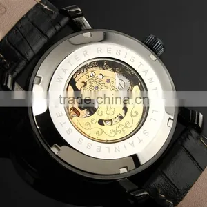 Black Full Automatic Skeleton Watch WM309 thumbnail-5