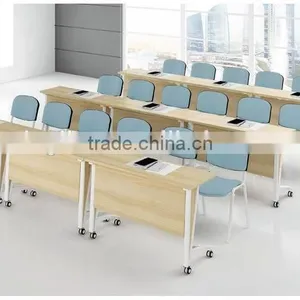 Latest Modern Design Moving Folding Frame Training Table With Wooden Top thumbnail-1